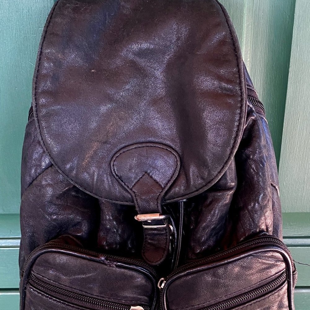 Black Backpack Genuine Leather Bag